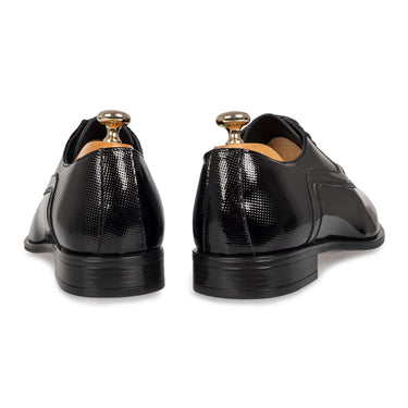 Pantofi eleganți bărbați din piele naturală lăcuită 030 Black