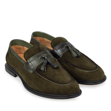 Pantofi bărbați cu ciucuri LT1668 Green