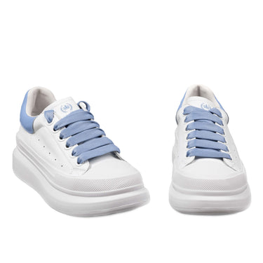Pantofi damă sport din piele ELIZA 232806 White-BLUE