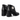 Botine damă EPICA DL90015 BLACK din piele naturală, toc gros 7 cm, vârf ascuțit, negru
