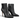 Botine damă negre din piele naturală box P105, cu toc de 9,5 cm