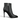 Botine damă negre din piele naturală box P105, cu toc de 9,5 cm