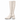 Cizme damă EPICA DL90016 crem din piele naturală, toc gros 7 cm, elegante