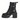 Botine damă P115 negre din piele naturală, cu talpă groasă și catarame