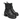 Botine damă P115 negre din piele naturală, cu talpă groasă și catarame
