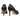 Pantofi damă stiletto din piele naturală, toc mediu 05 Black One - Cardori