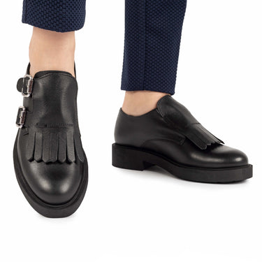 Pantofi damă casual cu catarame ISADORA Black LFX371