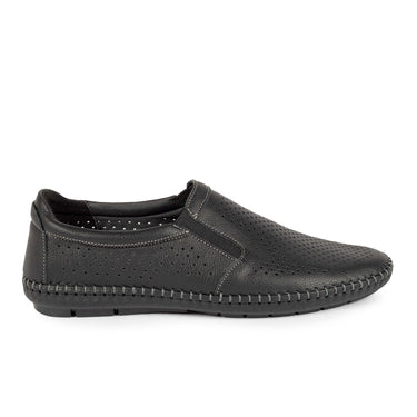 Pantofi perforați bărbați confort Black - CARDORI