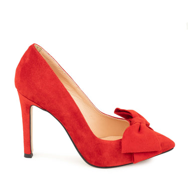 Pantofi stiletto Trend Red cu fundă - CARDORI